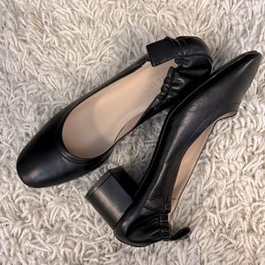 Everlane black leather block heels shoe size 5.5 lightly used.